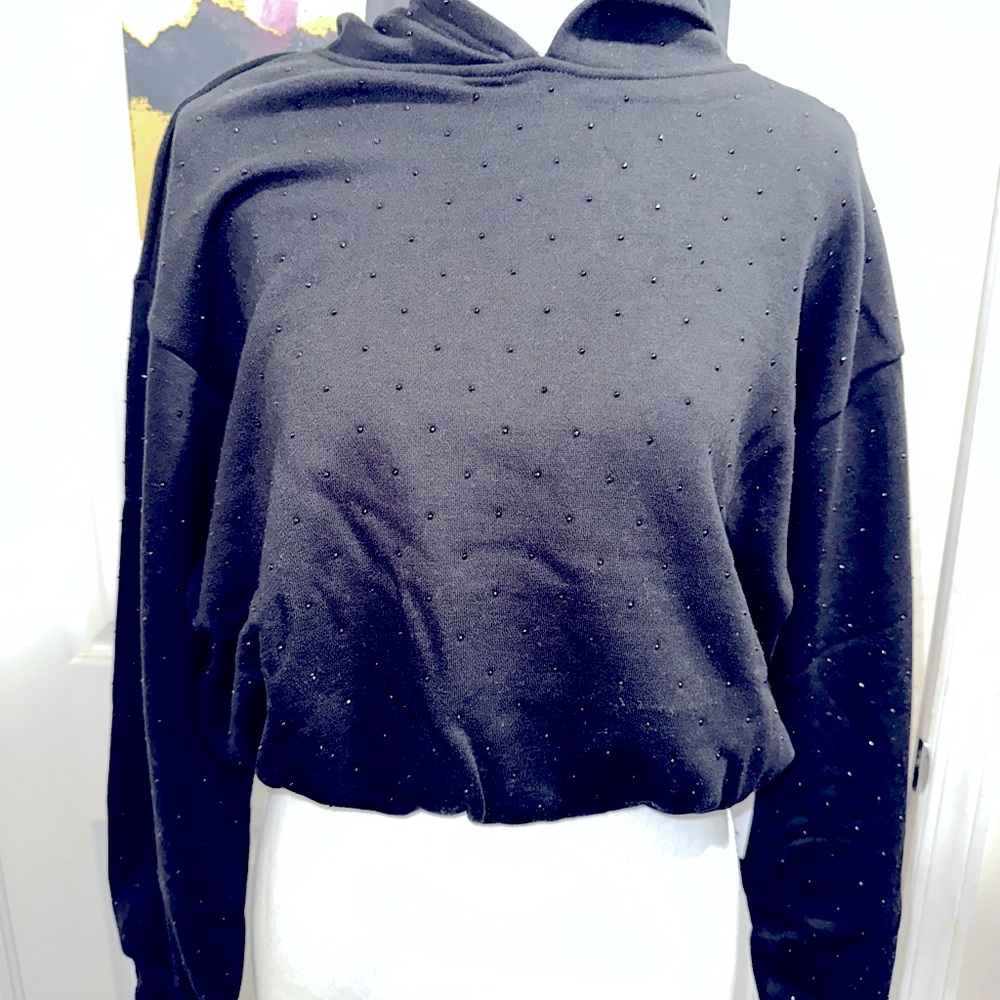 Madden girl black rhinestone pullover hoodie